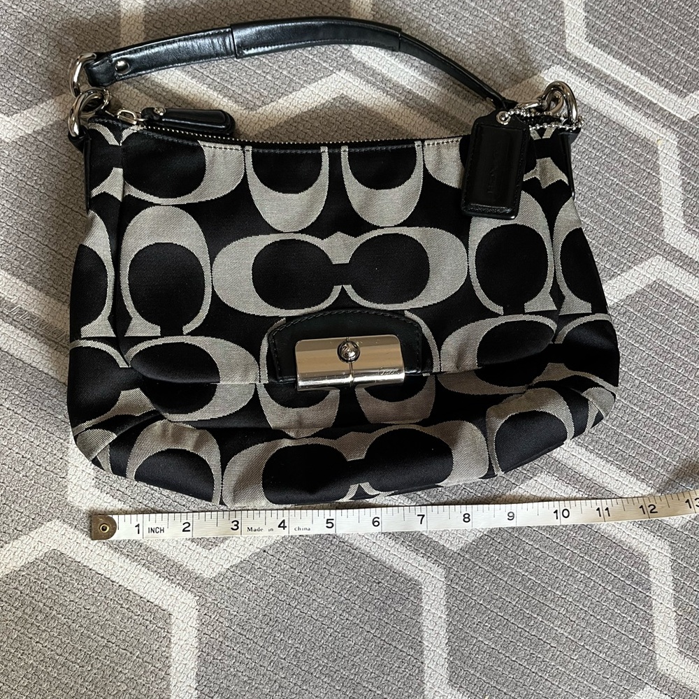 Coach Black and Grey Shoulder Bag